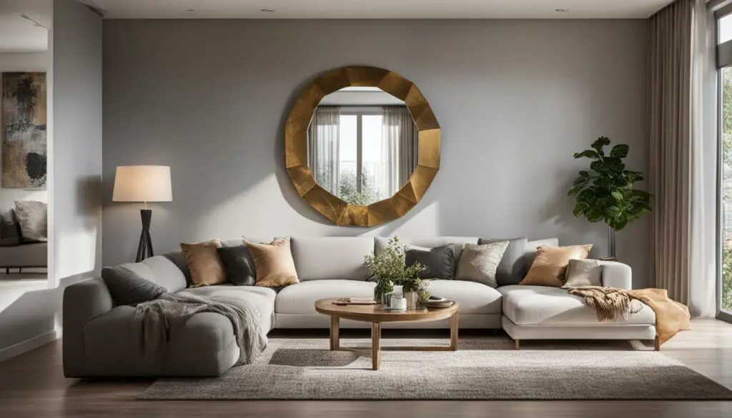 Mirror placement in the living room according to Feng Shui principles