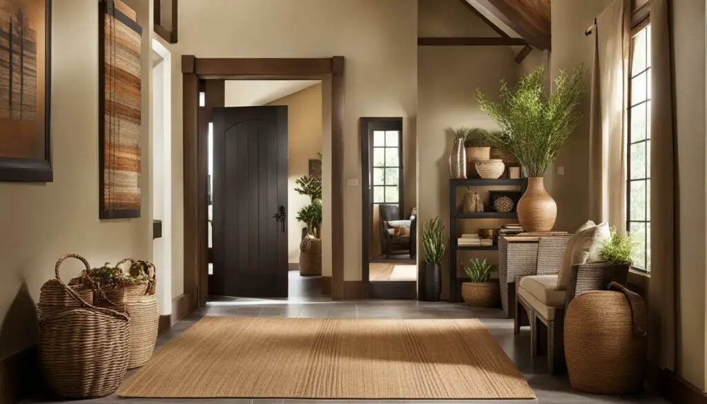 entryway with earthy colors