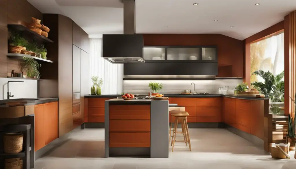feng shui kitchen design with color