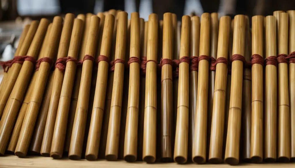 hanging bamboo flutes
