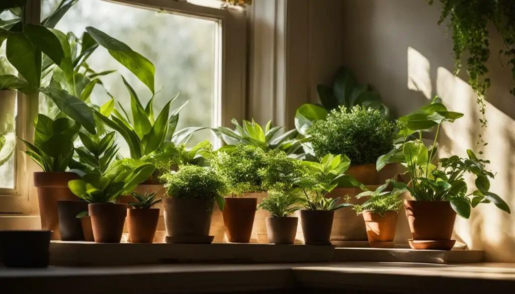 plants on a windowsill, attracting positive energy to a missing corner