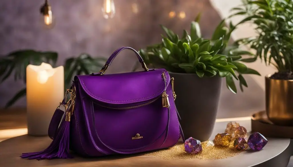 purple bag in the money corner
