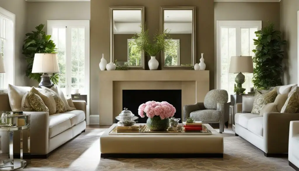 symmetrical arrangement in a living room