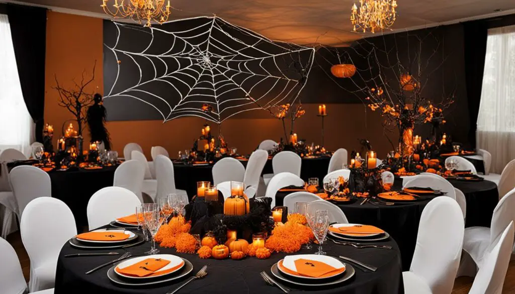 Halloween-themed wedding decorations