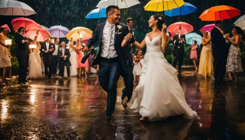 how to plan for rain on wedding day