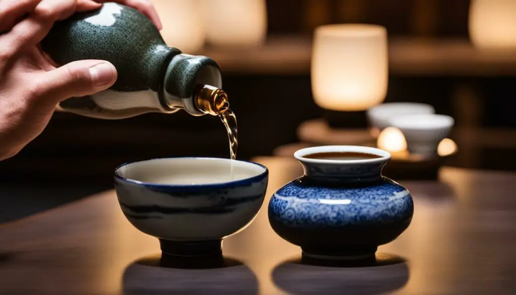 pouring sake