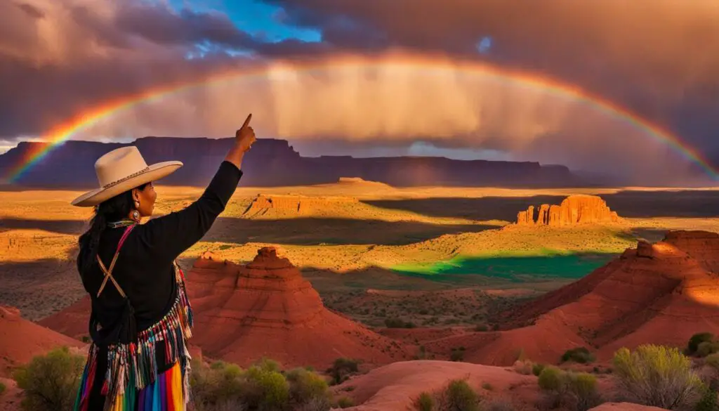 Navajo culture and rainbow pointing