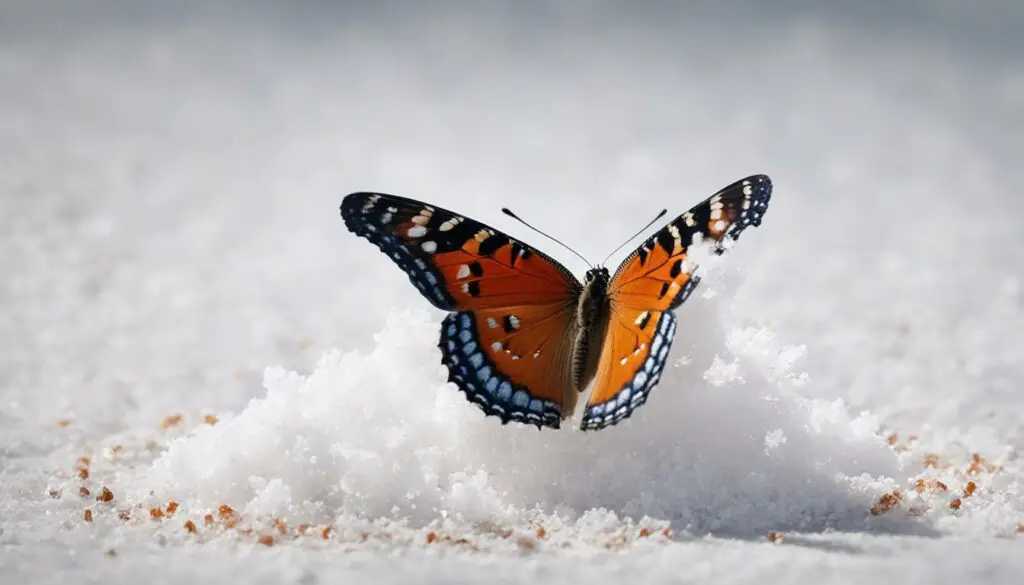 butterfly landing and salt